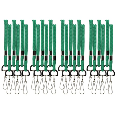 Sicurix Standard Lanyard Hook Rope Style, Green, PK24 68906